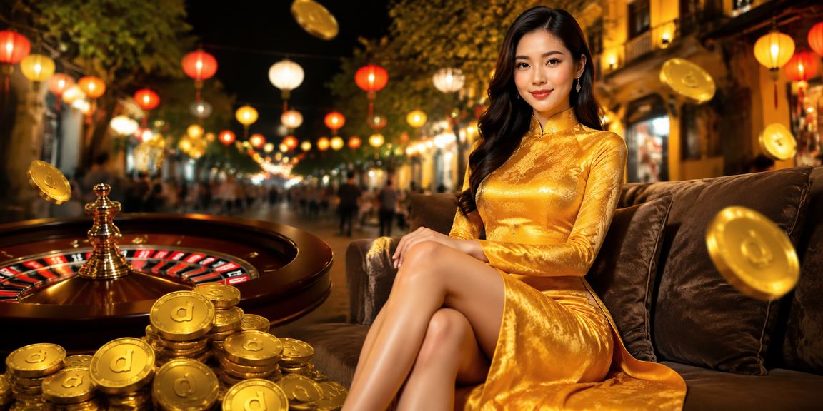 Bàn roulette sang trọng tại Hà Nội với người chơi trong trang phục áo dài
